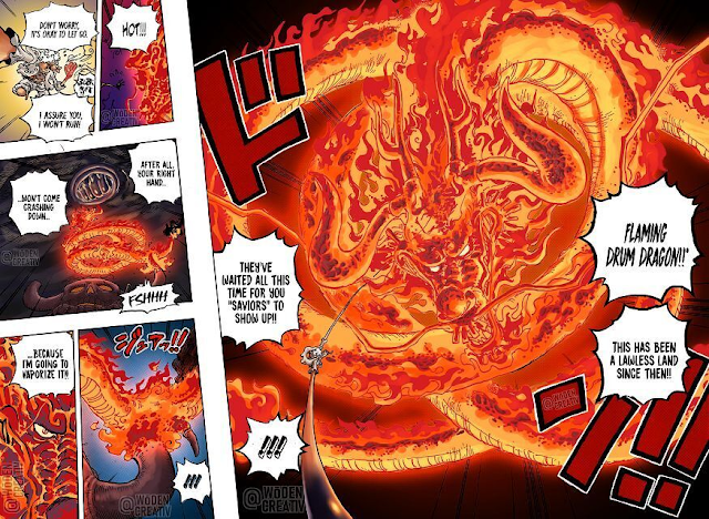 Review Manga One Piece 1053 flame kaido form