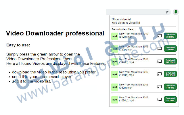 اضافة Video Downloader professionalللتحميل