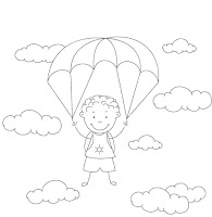 Skydiving coloring page