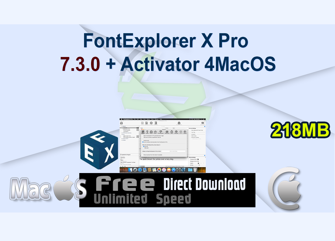 FontExplorer X Pro 7.3.0 + Activator 4MacOS