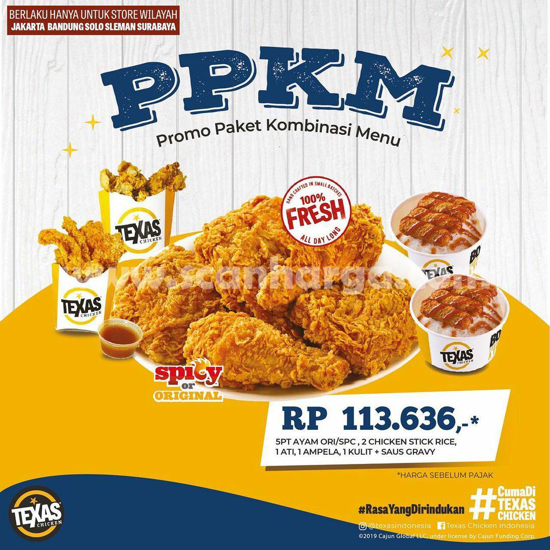 Texas Chicken Promo PPKM Paket Kombinasi Menu
