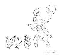 Luo Bao and 1-2-3 birds coloring page