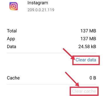 حل المشكلة This page isn’t available at the moment عن طريق حذف ذاكرة التخزين المؤقت لـ Instagram