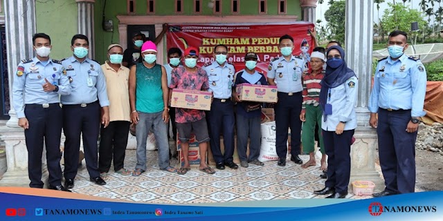 Kumham Peduli Kumham Berbagi, Lapas Padang Salurkan Bantuan ke Pasaman