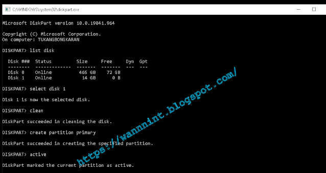 Cara Membuat Bootable Flashdisk di CMD