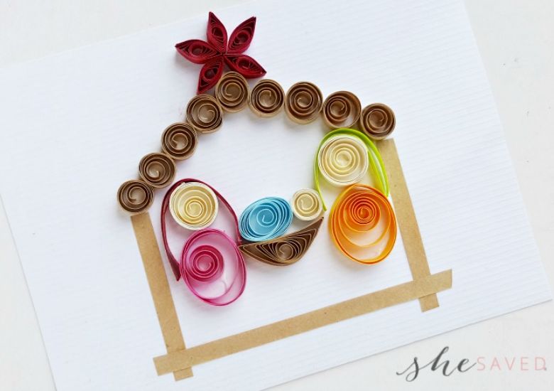 Quilling paper nativity - Christmas paper craft