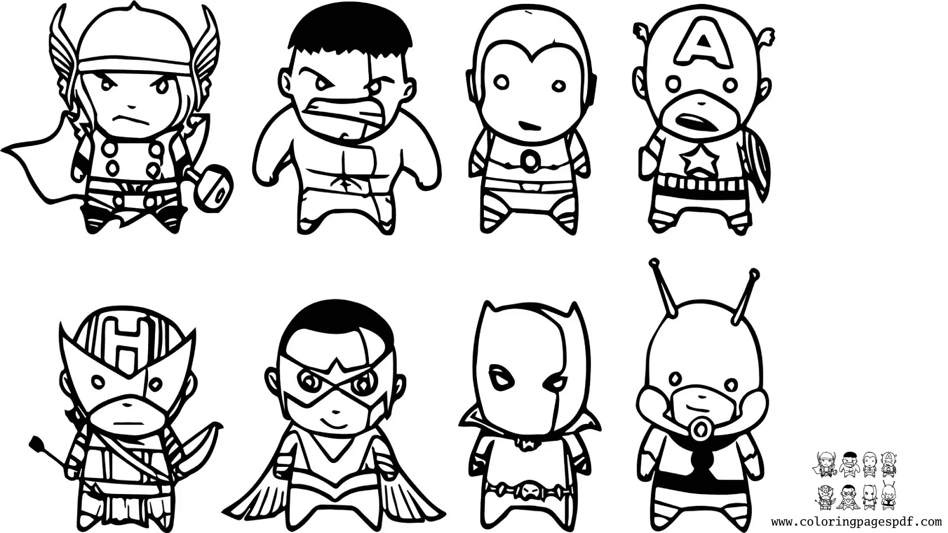 Coloring Pages Of Avengers Mini Characters
