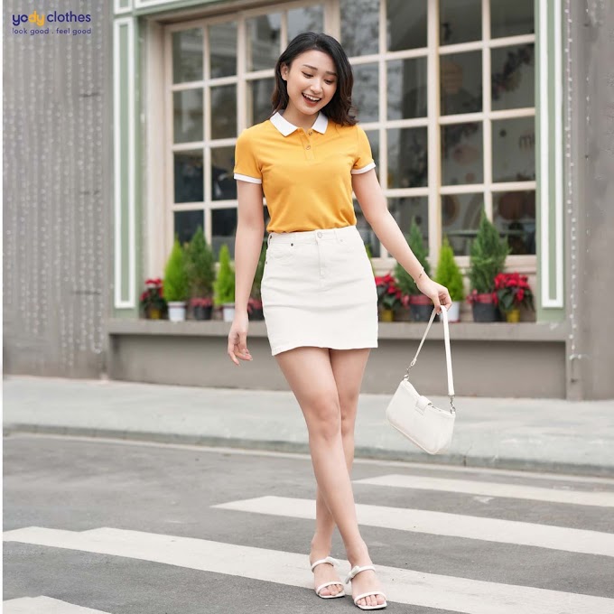 Mall Shop [ yodyclothes ] Áo polo nữ cafe YODY phối màu cá tính, vải mềm mại, phù hợp công sở, hằng ngày APN5382