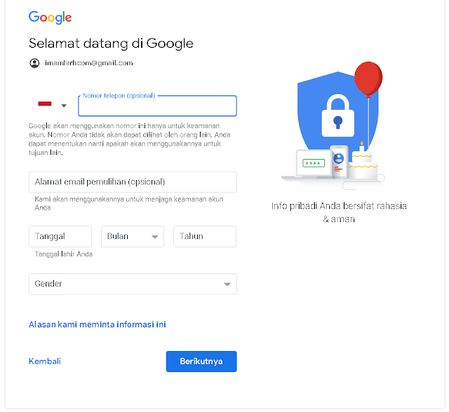Cara Buat Akun Gmail Tanpa No HP Terbaru (Android/Laptop)