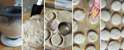 Zubereitung englische Muffins bzw. Toasties - Hefeteig und Ausstechen