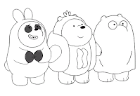The three bears in costumes coloring sheet