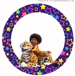 Encanto de Disney con Estrellas: Toppers o Etiquetas Circulares para Imprimir Gratis.