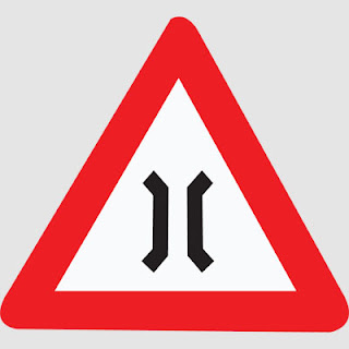 narrow bridge Road safety sign