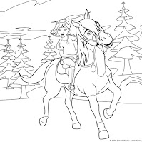 Abigail and Boomerang Spirit Riding Free Coloring pages