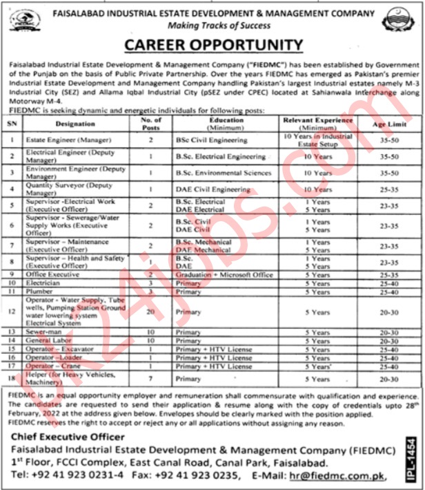 FIEDMC Jobs 2022 – Government Jobs 2022