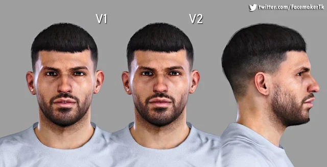 Sergio Agüero Face (Converted From eFootball 2022) For eFootball PES 2021