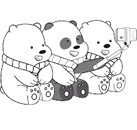 We bare bears coloring page- Taking selfie