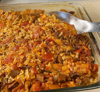 Photo of a rice and tomato casserole