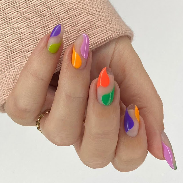 Artsy Abstract Acrylic Nail Design