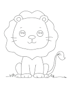 Cute lion coloring page