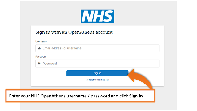 OpenAthens log in page - enter your openathens details