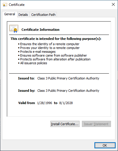 Сертификат без встроенного закрытого ключа