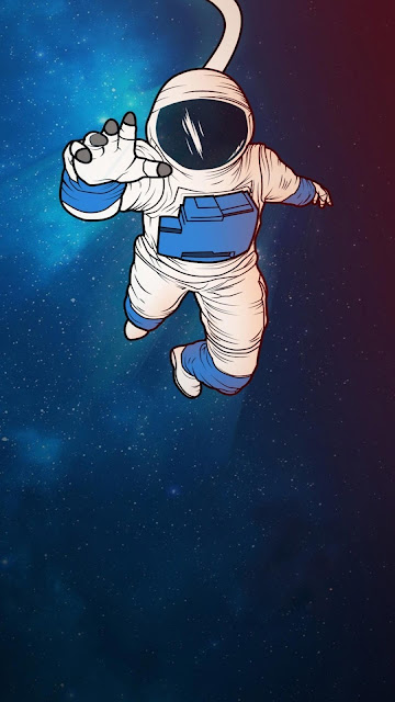 Wallpaper for telephone astronaut floating in space