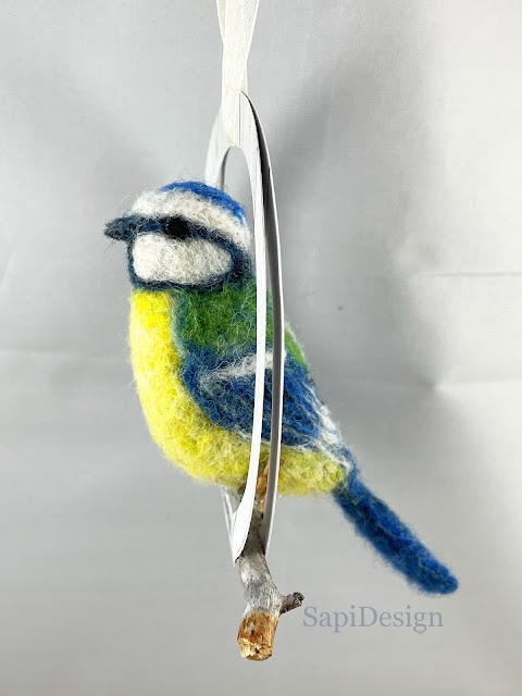 neulahuovutus hahmo figuuri lintu sinitiainen SapiDesign