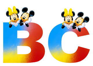 Abecedario en Colores de Mickey y Minnie, con Números.