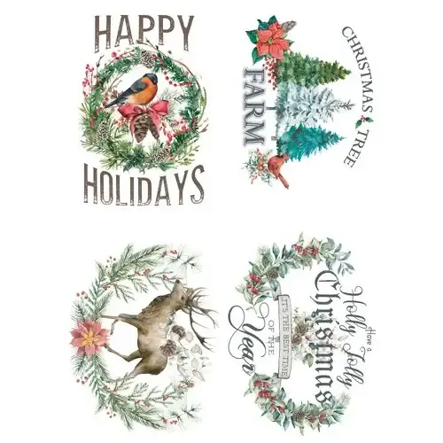 Photo of 4 Christmas decor transfers from Redesign With Prima.