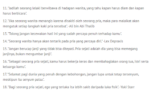 Kata-kata Lelaki Untuk Wanita