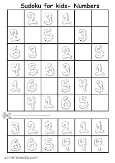 Sudoku for kids medium level 6X6