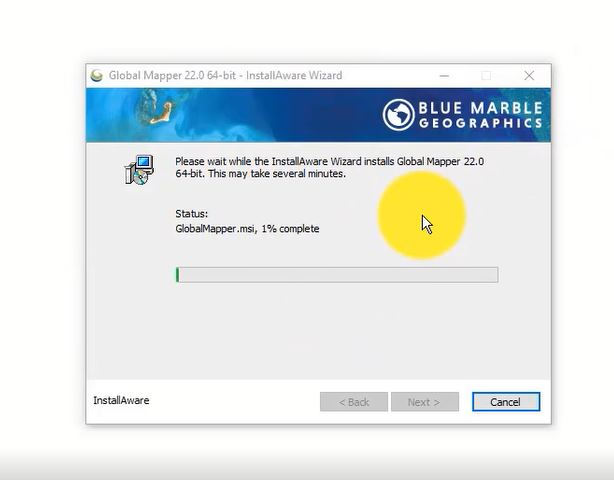 بدء عملية تنزيل برنامج جلوبال مابير 22 Global Mapper Download