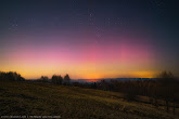 Zorza polarna z 13.03.2022 - Autor: Andrzej Błoński - Hyżne, 25 km na południe od Rzeszowa, podkarpackie