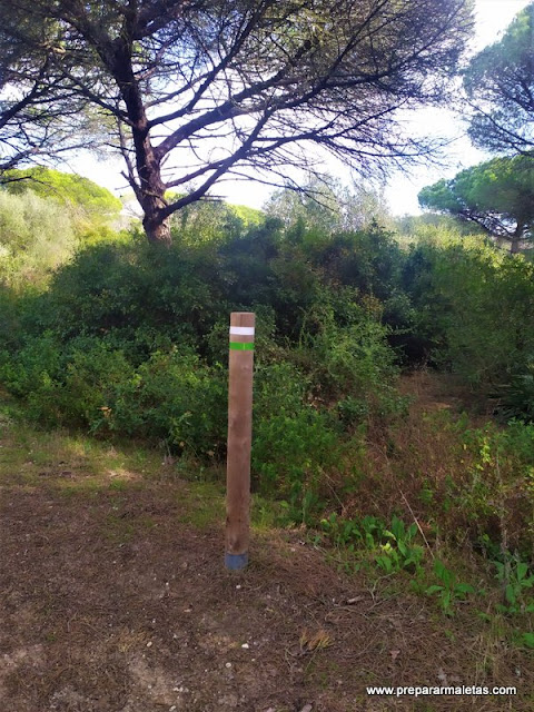 señales en la ruta Torre del Tajo en Cádiz