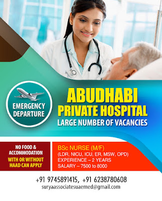 Urgently Required Nurses for Abu Dhabi Private Hospital