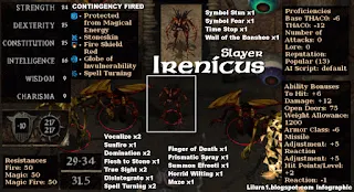 Slayer Irenicus flanked by balor and glabrezu.