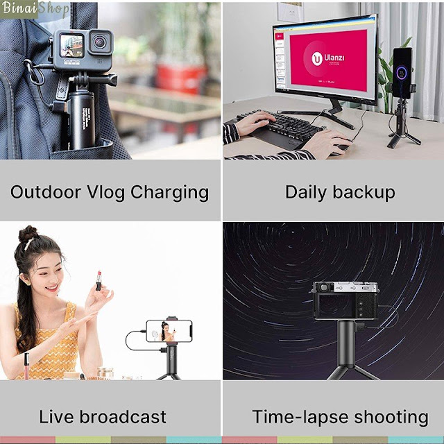 Ulanzi BG-4 - Tripod Tích Hợp Pin Sạc Dự Phòng 5000mAh