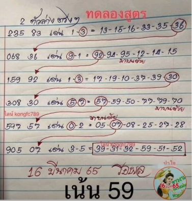 Thai Lottery ONE SET Number 16-3-2022 | VIP Thai Lottery Number 16/3/2022