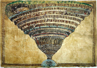 Depiction of Hell, an illustration made by Sandro Botticelli over the story of Dante's Inferno, a part of the Divine Comedy.