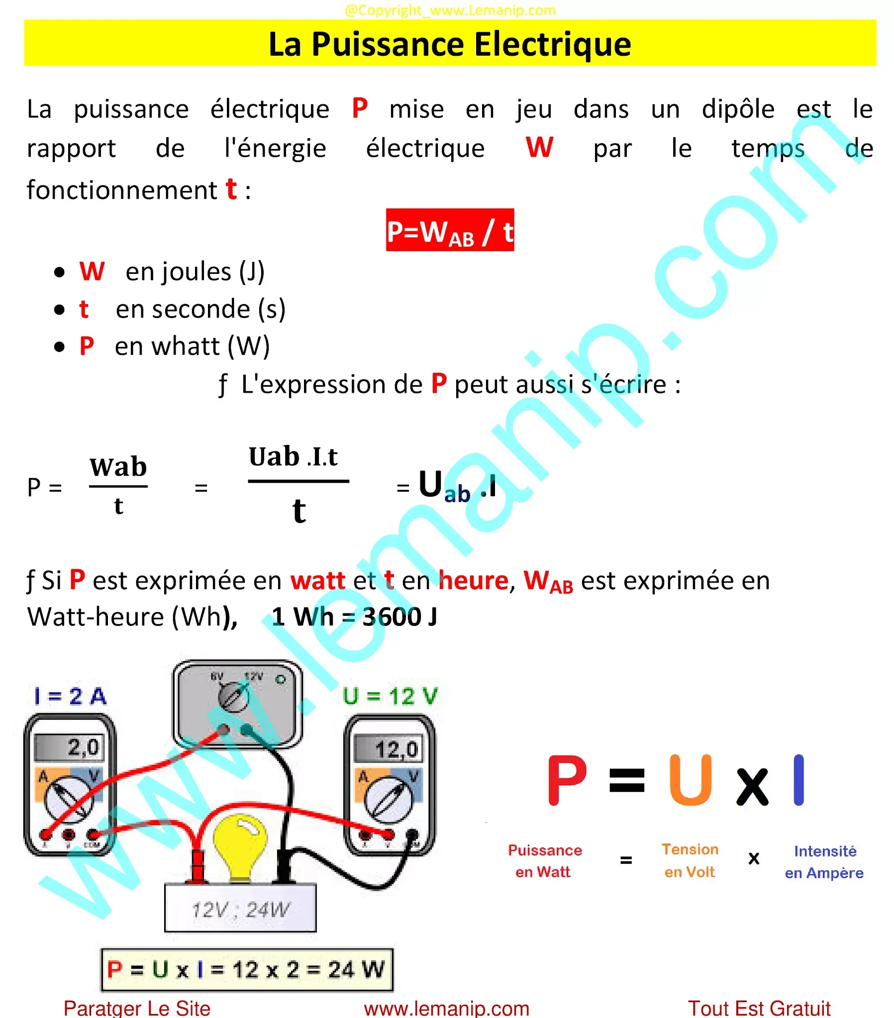 Puissance Electrique