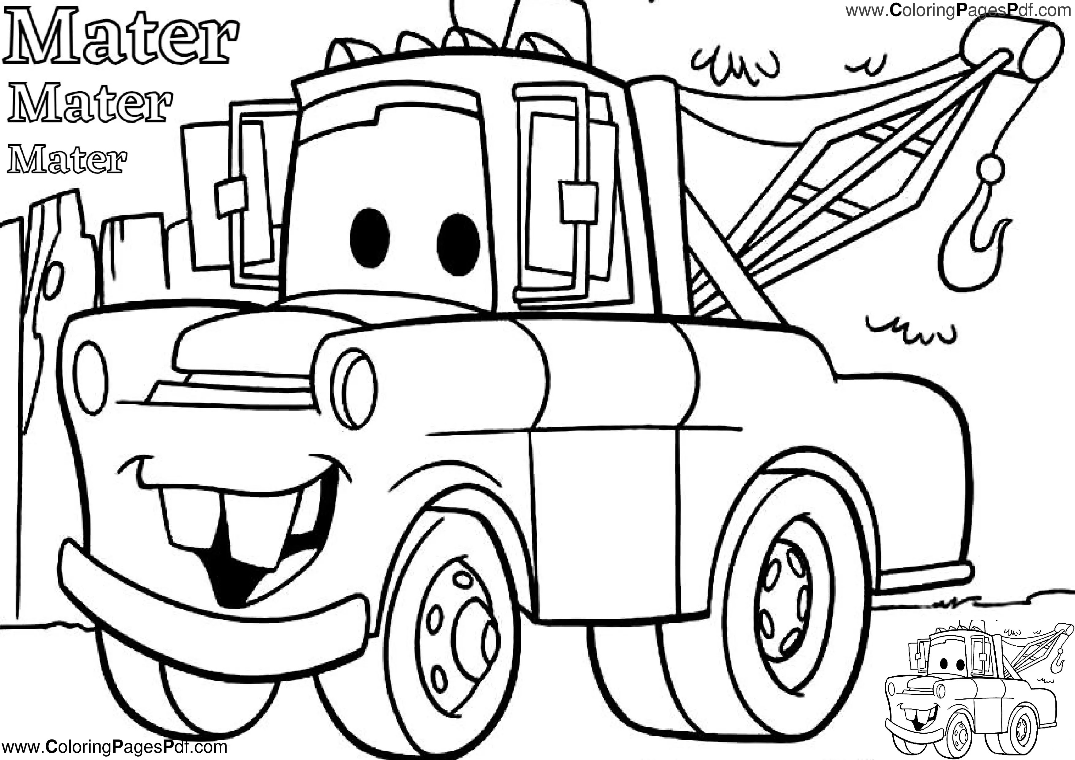 Mater coloring page