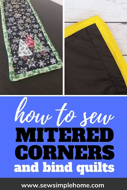 Learn a fast and simple way on how to miter corners and bind a quilt or quilt project.