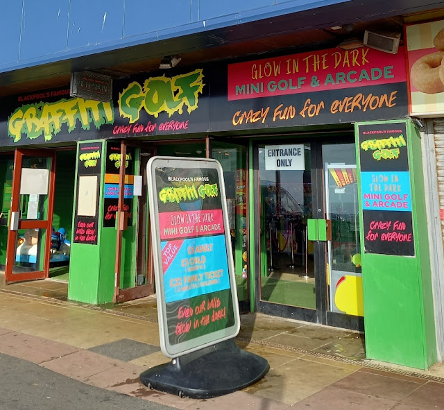 Graffiti Golf on Blackpool promenade