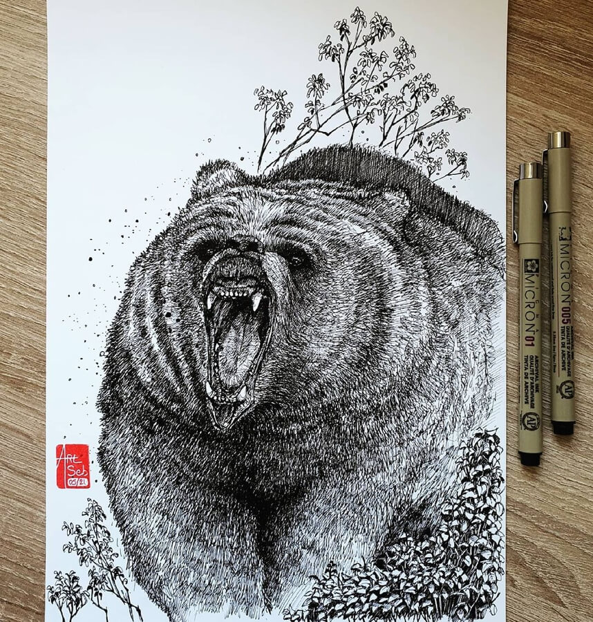 10-Snarling-bear-ArtSeb-www-designstack-co