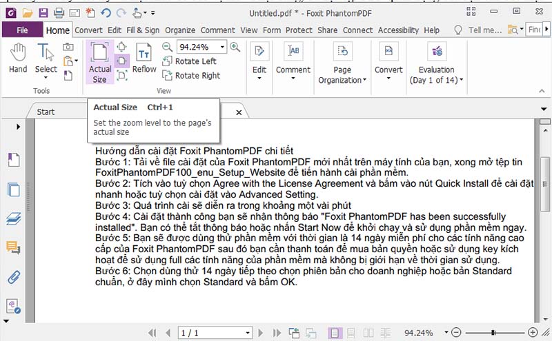 Foxit PhantomPDF Standard: Tạo & chỉnh sửa file pdf a2