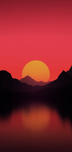 Minimal Mountain Sunset Phone Wallpaper