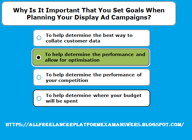 Why is it important that you set goals when planning your display ad campaigns answer