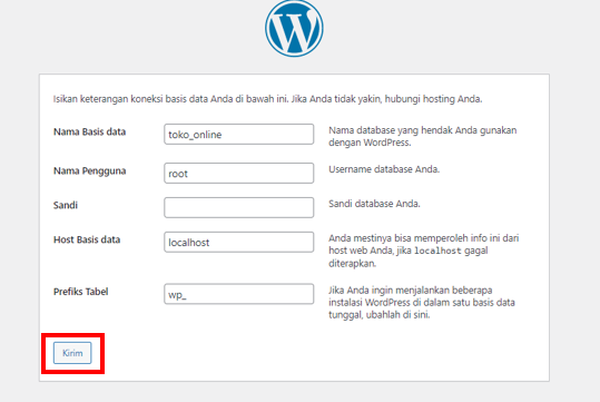 cara install wordpress di sahretech