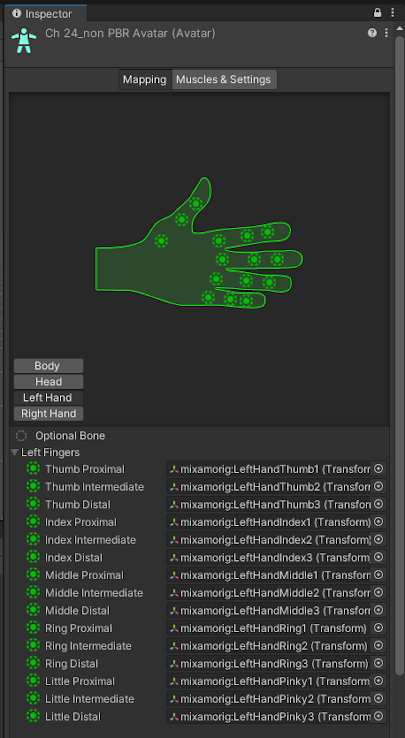 Configuring the Ninja hand